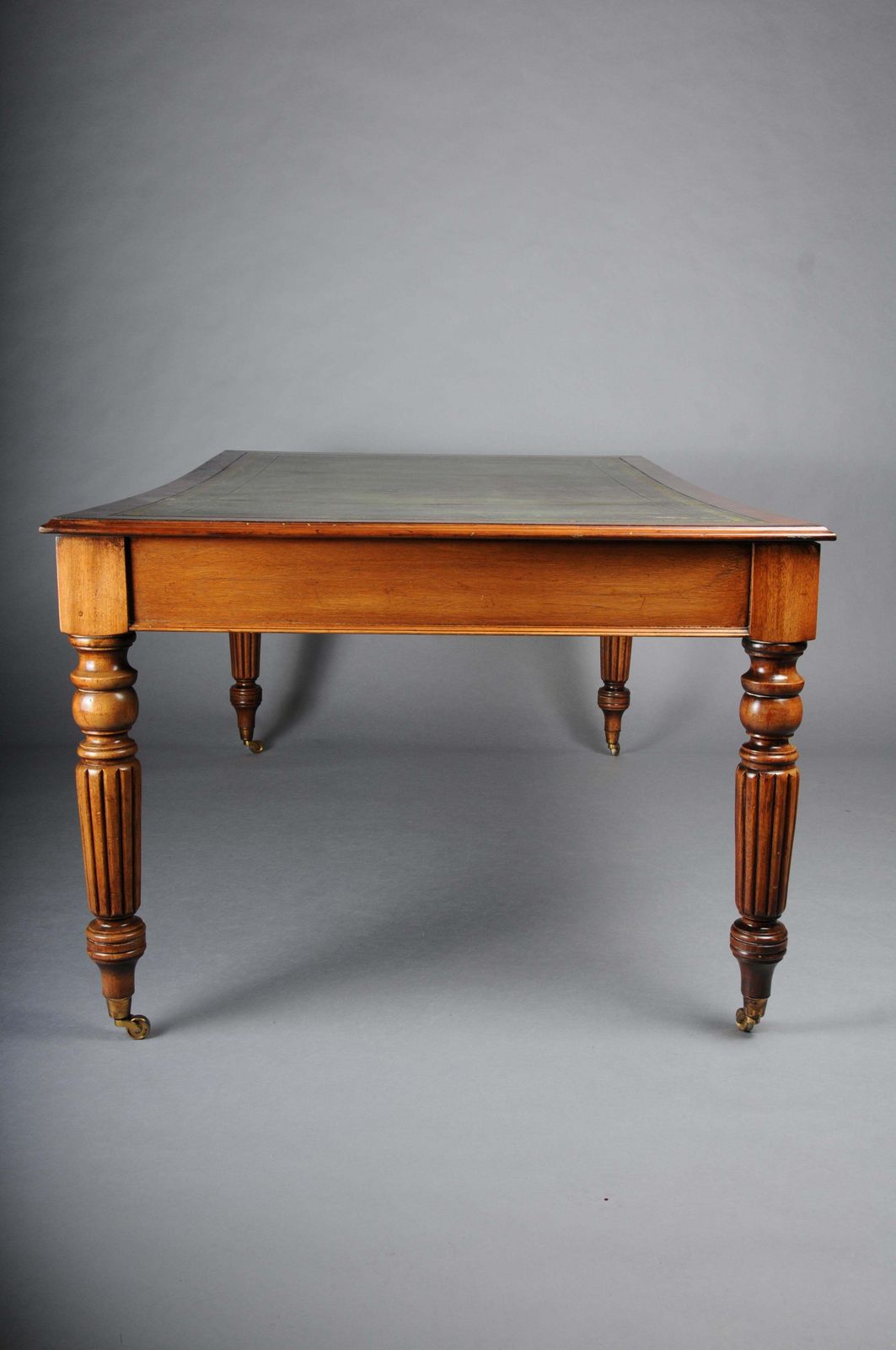 Classic English Partner Desk/Writing Desk 20th Century, Mahogany photo vintage