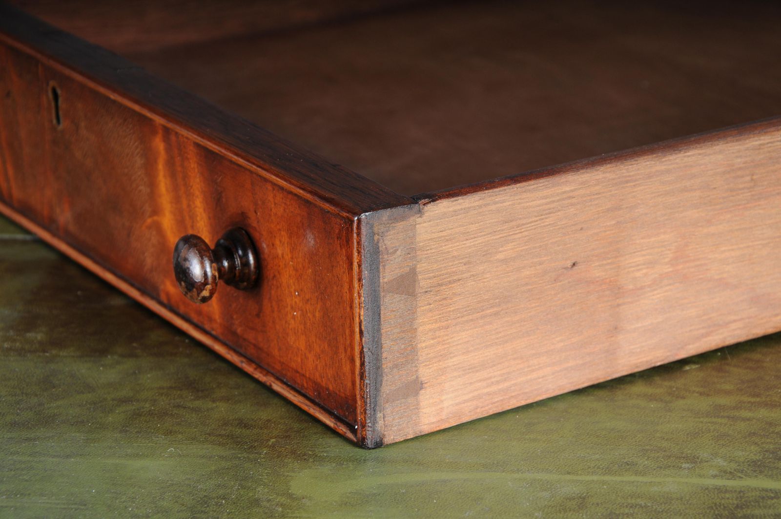 2891.0 Classic English Partner Desk/Writing Desk 20th Century, Mahogany photo