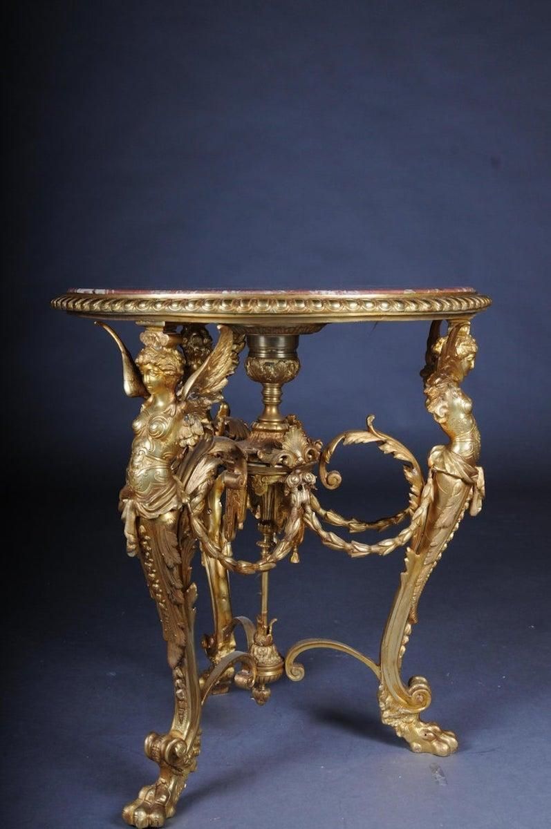 Furniture Empire Splendid French Saloon Table, Bronze Gilt photo