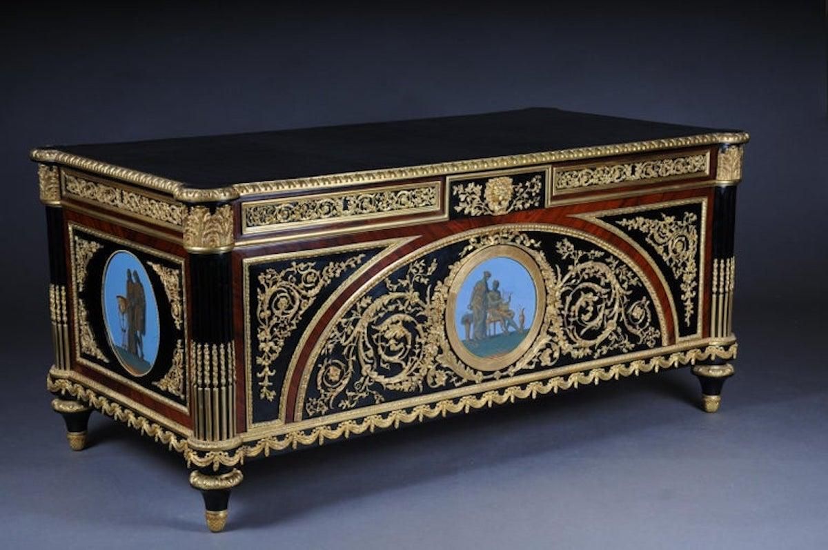 20th Century Imperial Bureau Plat / Writing Desk In The Style Of Louis XVI photo furniture