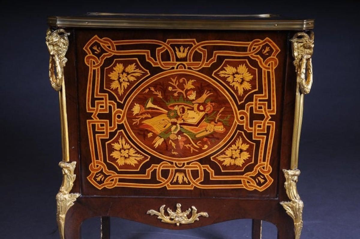 Furniture Transition Side Table Chest Of Drawers Napoleon III Marquetry photo