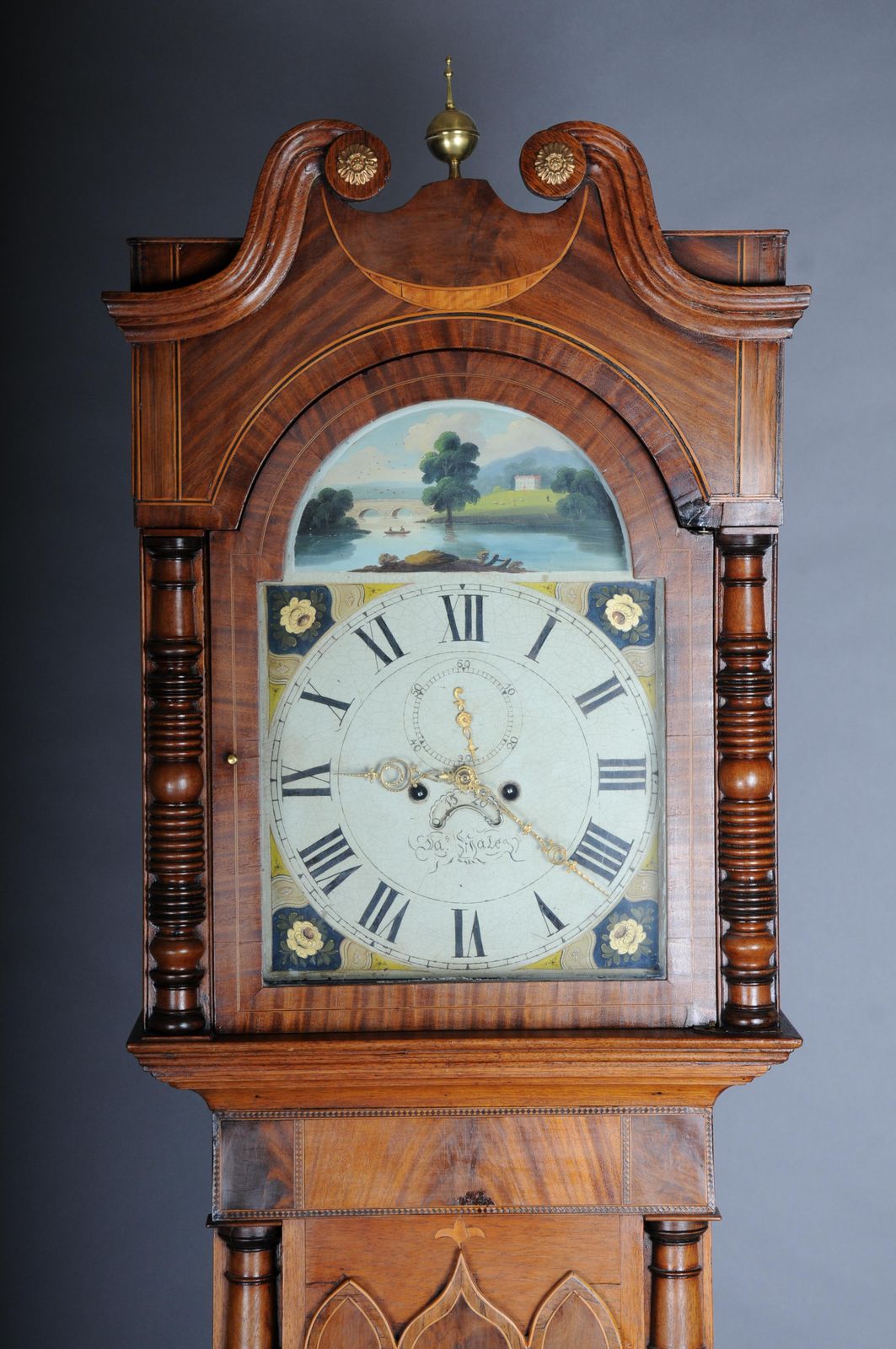 Unique Antique English Grandfather Clock, Mahogany, 18th Century photo furniture