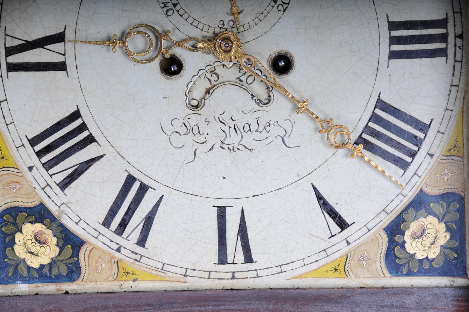 Unique Antique English Grandfather Clock, Mahogany, 18th Century photo vintage