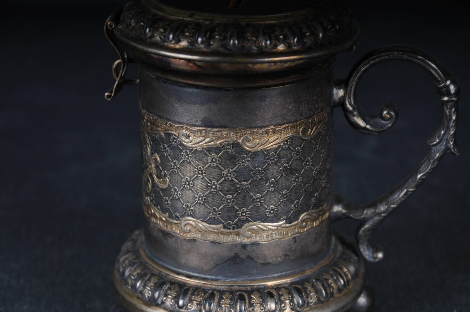 Antique Germany Ball Foot Donation Box Silver Plate Gilded, Baroque 18th Century photo 495.0