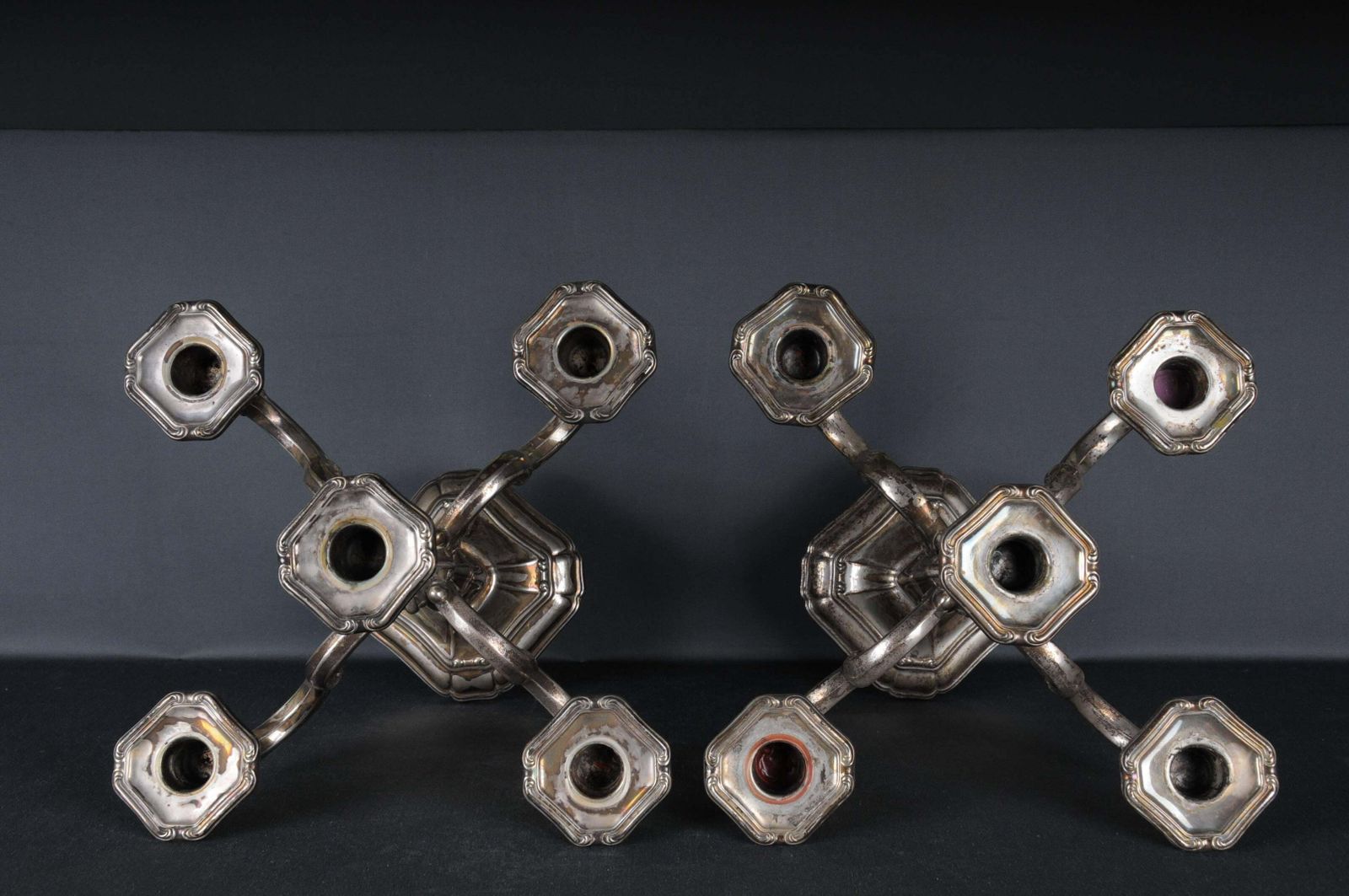 2 High Quality Silver Candlesticks 5 Armed 830 Germany photo furniture