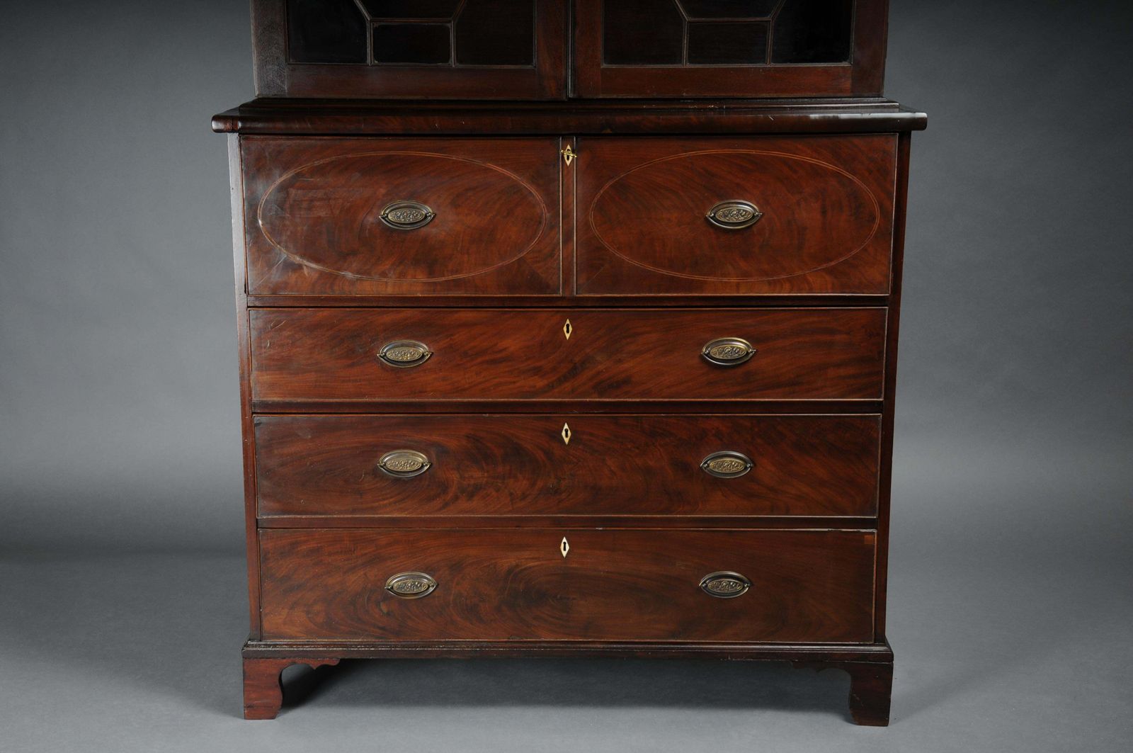19th Century Antique English Display Secretaire, Mahogany photo for sale