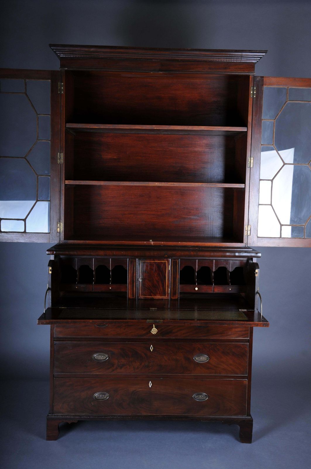 19th Century Antique English Display Secretaire, Mahogany photo buy