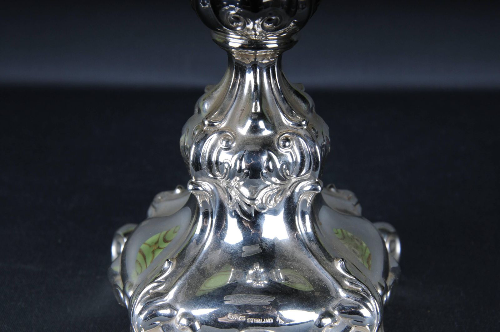 Big Silver Candlestick Baroque 925 Sterling Germany photo 753.0