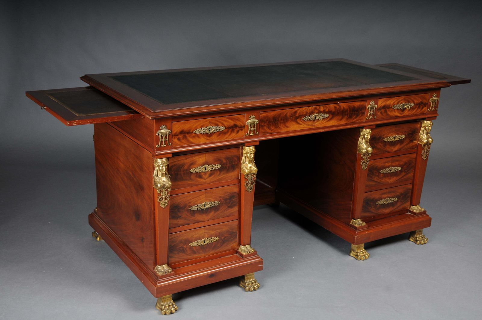 Royal Empire Desk/Bureau Plat, Gilt Bronze, 19th Century photo furniture