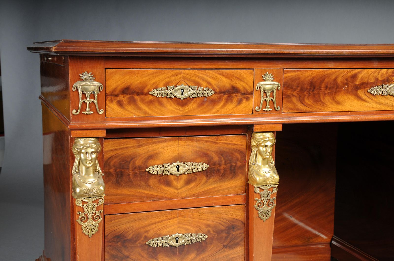 Royal Empire Desk/Bureau Plat, Gilt Bronze, 19th Century photo vintage