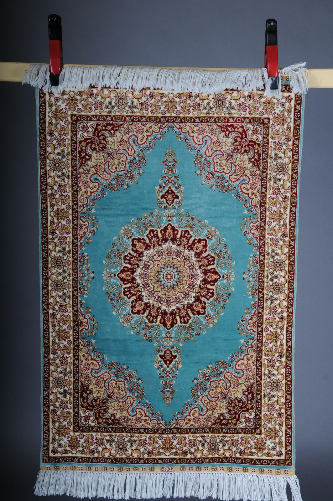 Anatolian Prayer Rug/Tapestry Cotton/Silk, 20th Century, Signed photo furniture