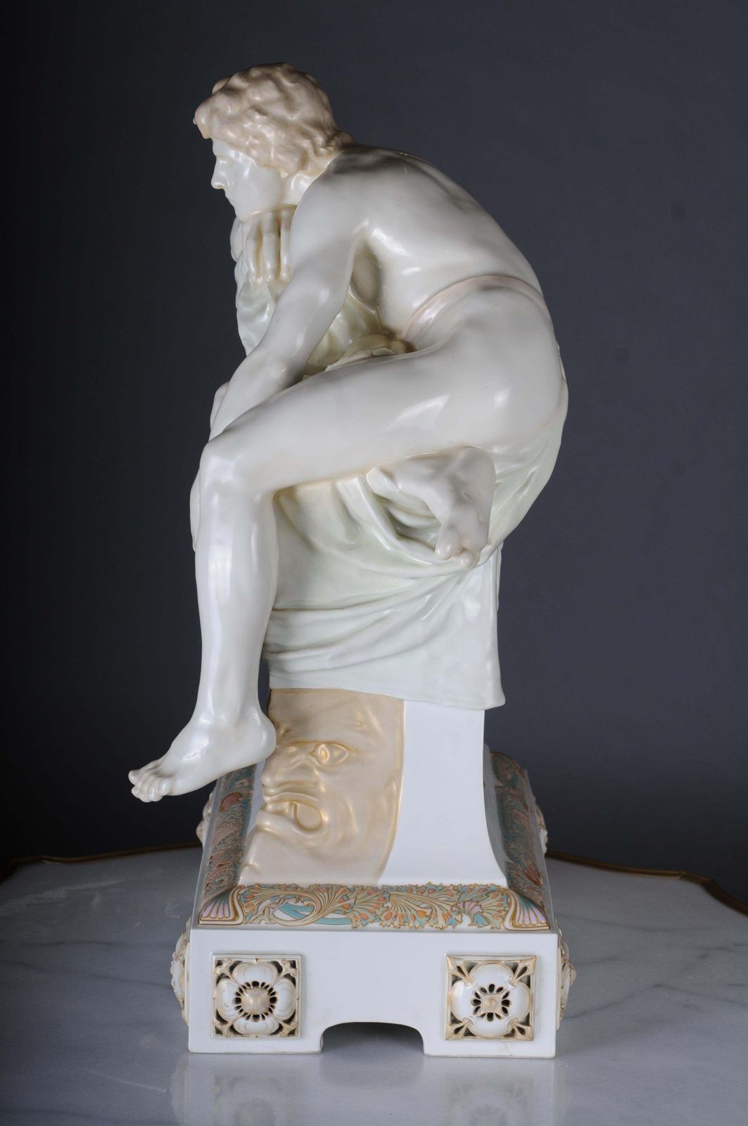 Monumental Art Nouveau Mantel Clock With Enamel And Soft Painting. 62 Cm photo vintage