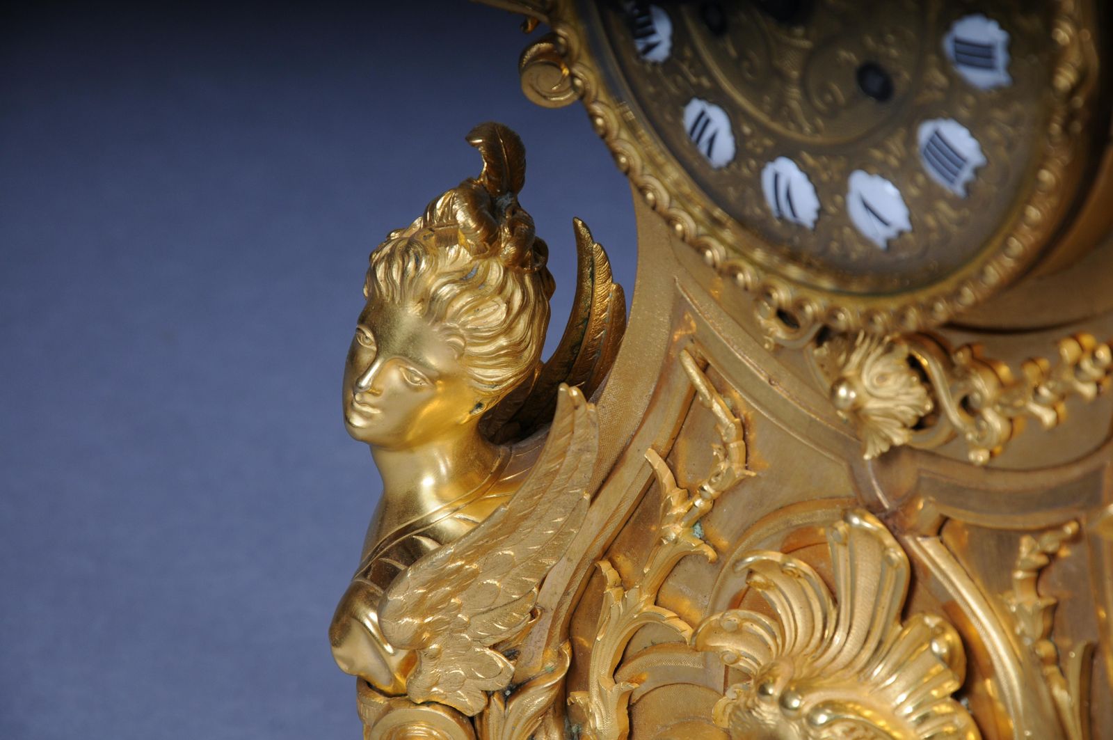 photo buy Royal Fire Gilded Mantel Clock/Pendule Napoleon III, 1870, Paris, Signed Lantier