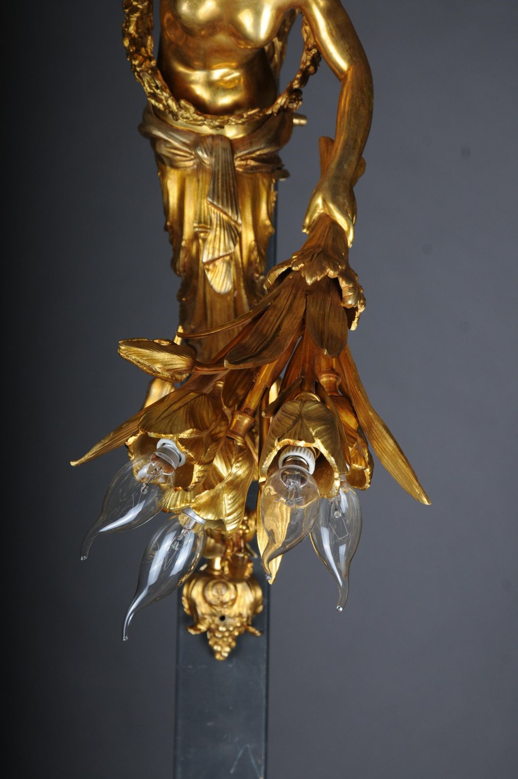 Pair (2) Of Unique French Sconces, Gilt Bronze, Paris, 20th Century photo vintage