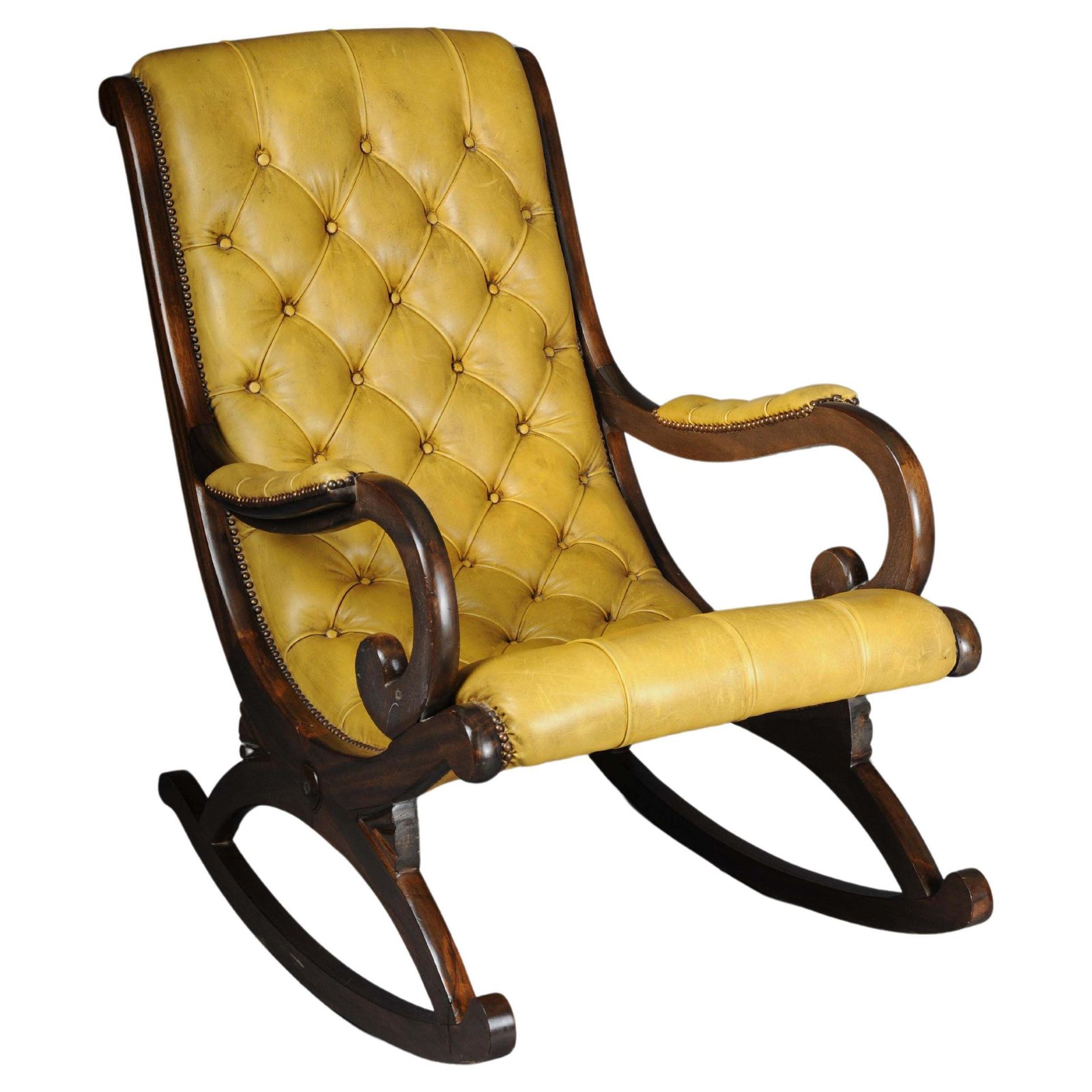 Antique English Chesterfield Rocking Chair