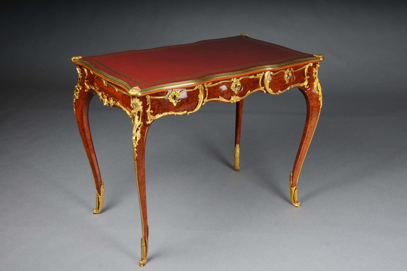 Elegant Veneered Bureau Plat / Desk In Louis XV Style photo furniture