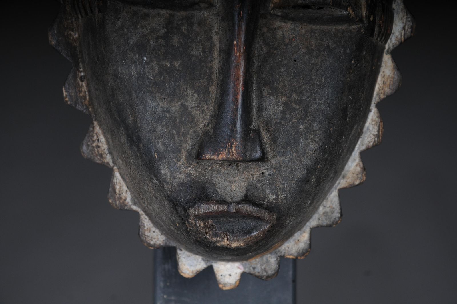 20th Century Antique Carved Wooden Face Mask, African Folk Art. Hangable.Decorat photo for sale