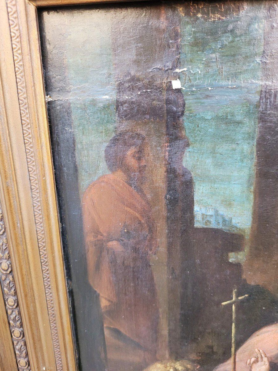 Italian School, Madonna Of Divine Love, On Panel, 17th/18th Century photo vintage