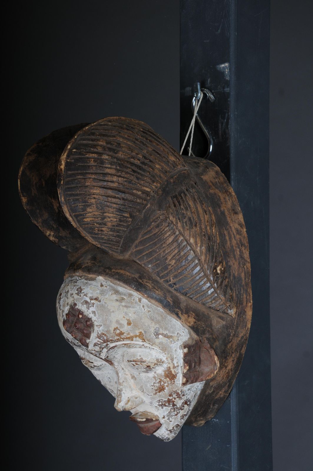 photo furniture 20th Century Antique Carved Wooden Face Mask, African Folk Art. Hangable.Decorat