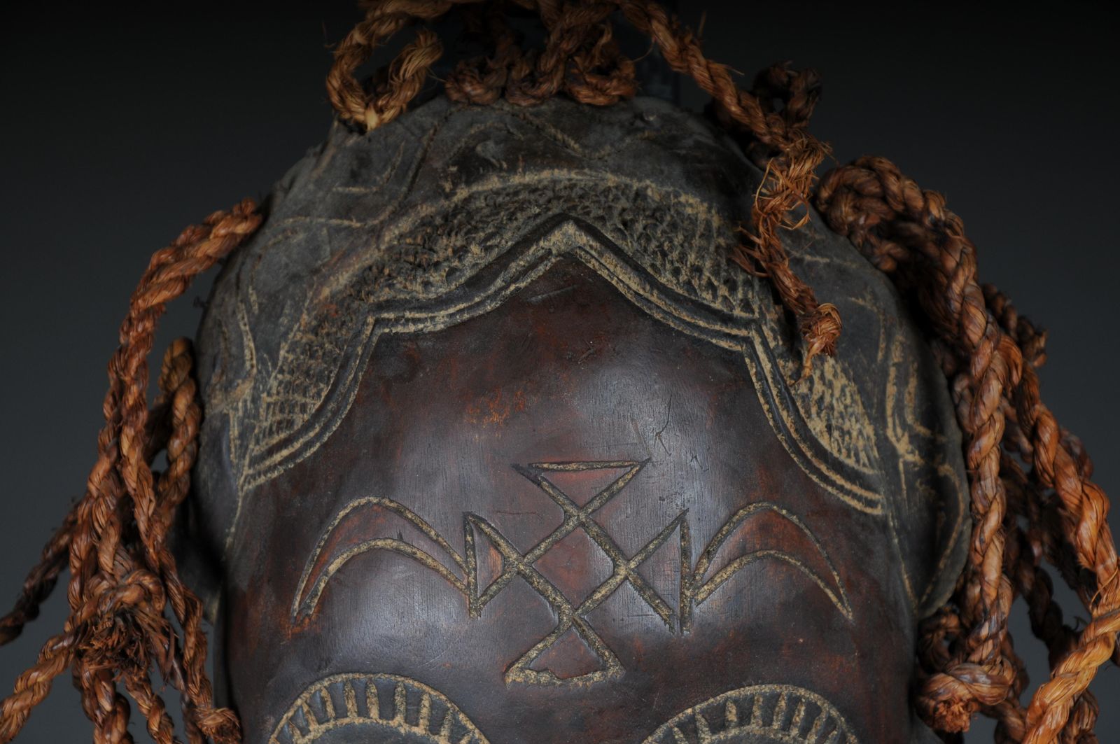 20th Century Antique Carved Wood Mask, African Art photo Art