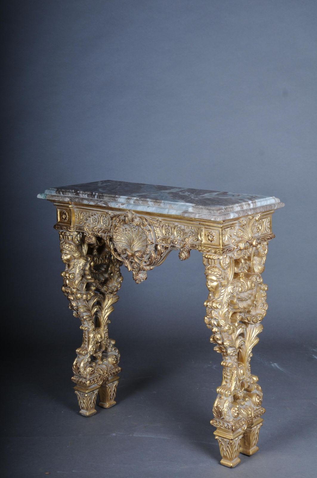 photo buy 20th Century Impressive Wall Console Gilded With Marble, Model After F. Linke #2
