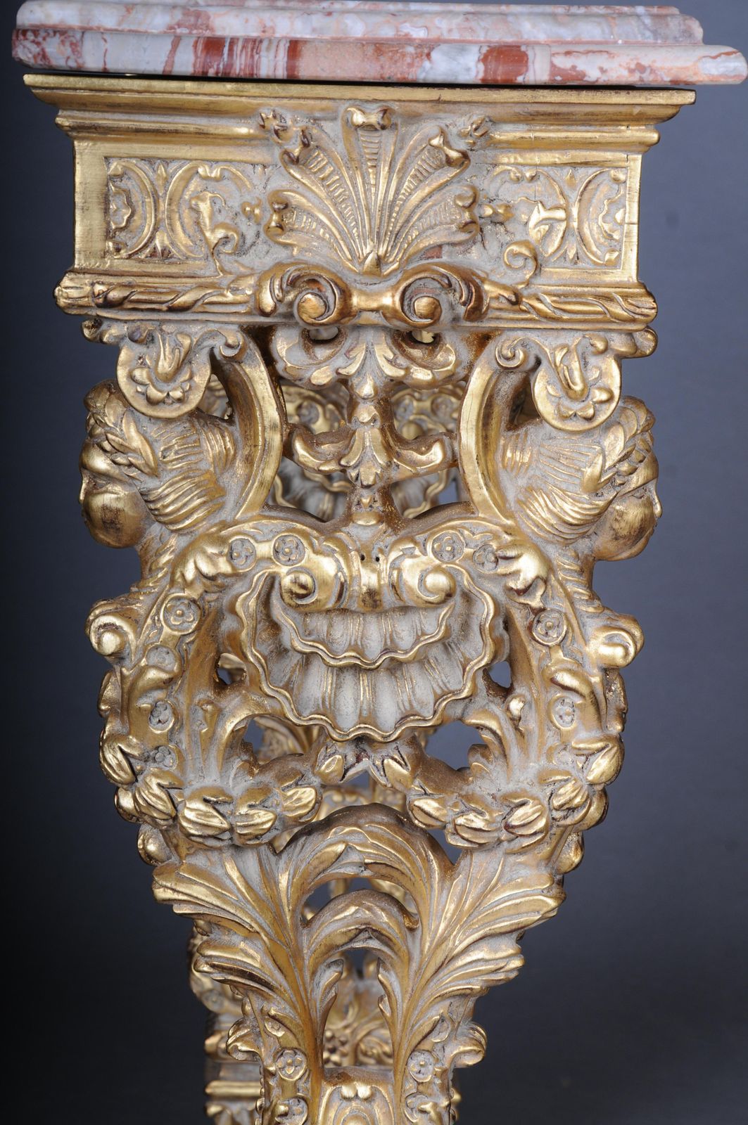 photo buy 20th Century Impressive Wall Console Gilded With Marble, Model After F. Linke