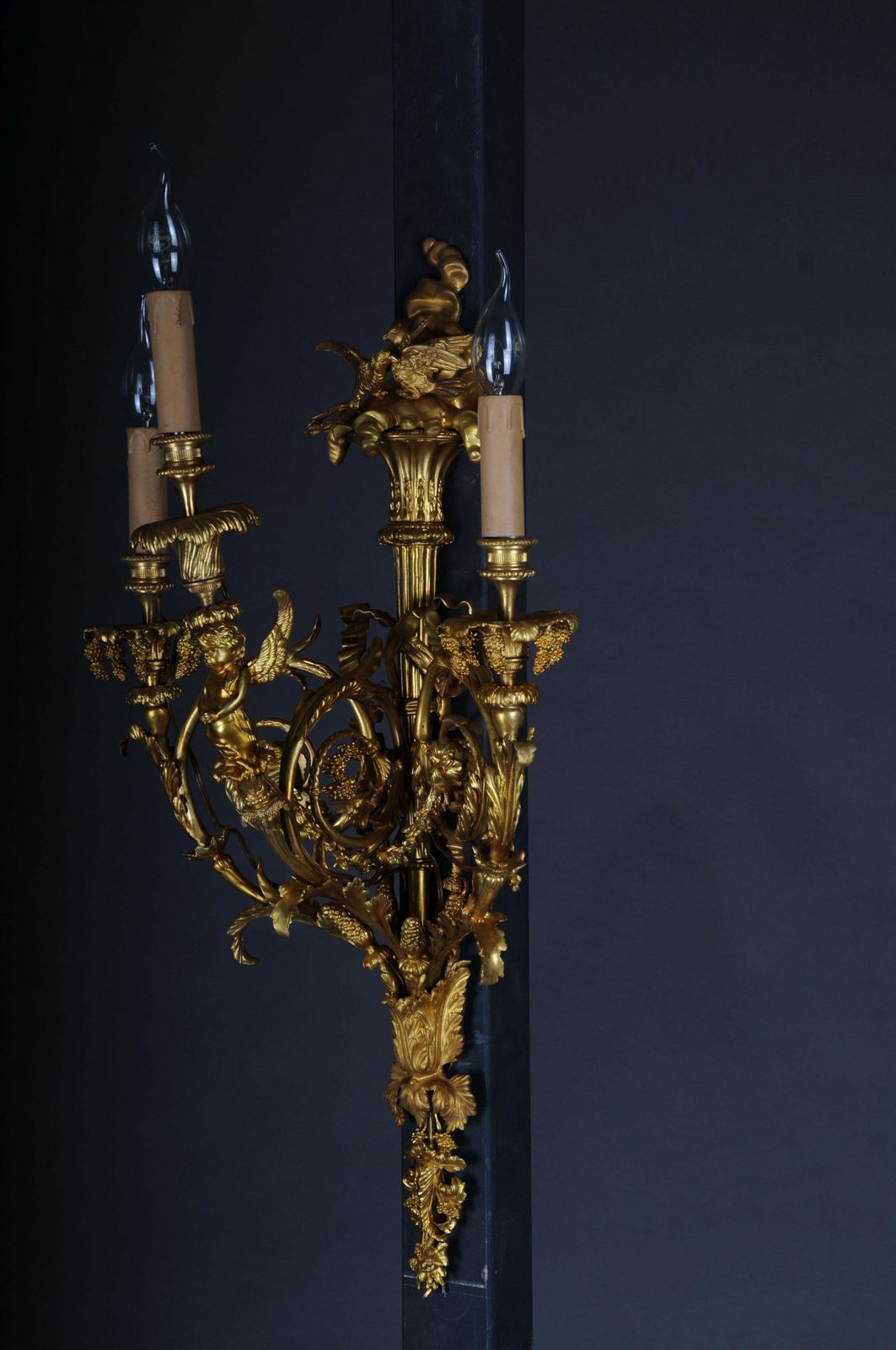 photo furniture Pair Of (2) Bronze Magnificent Sconces, Gilded In Louis XV