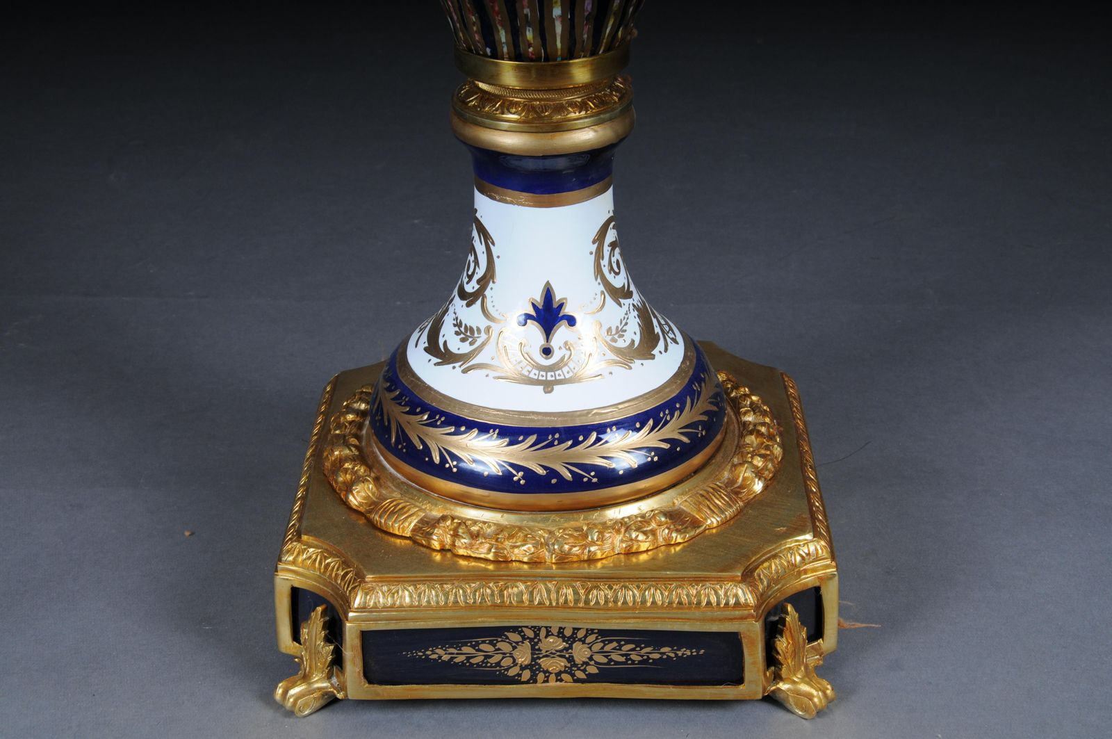 Pair (2) Magnificent French Sevrés Floor Vases With Gilt Bronze. photo vinterior