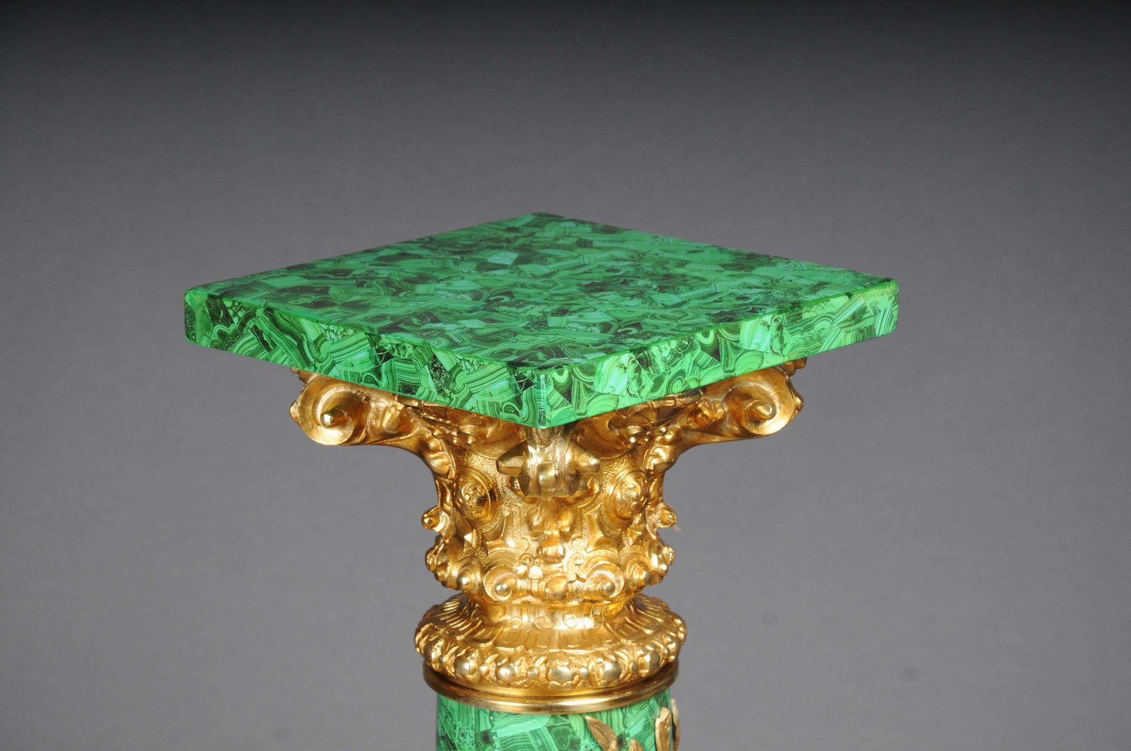 Royal Empire Column With Malachite And Gilt Bronze photo for sale