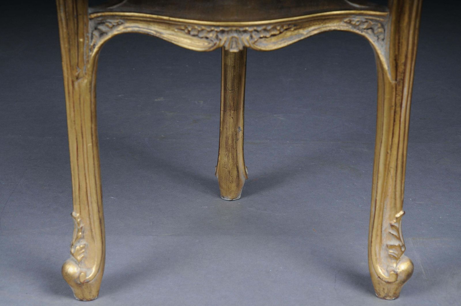 Finely Carved Gold Side Table With Marble Top, Louis XV photo Furniture