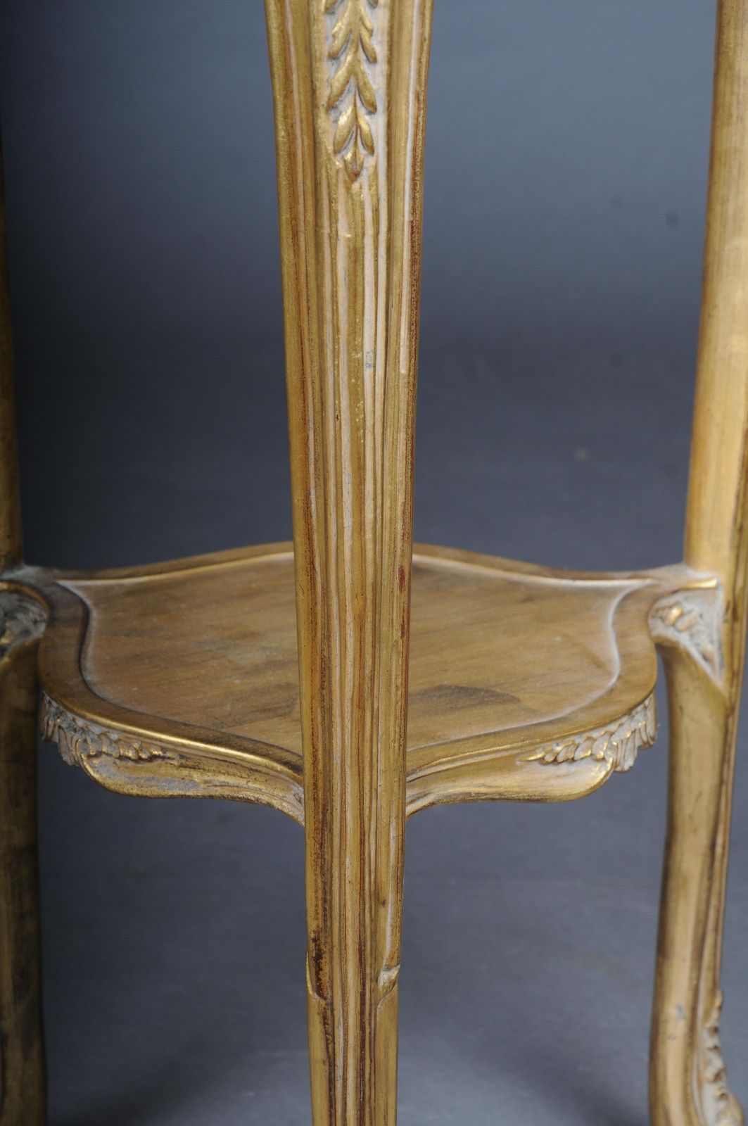 photo for sale Finely Carved Gold Side Table With Marble Top, Louis XV