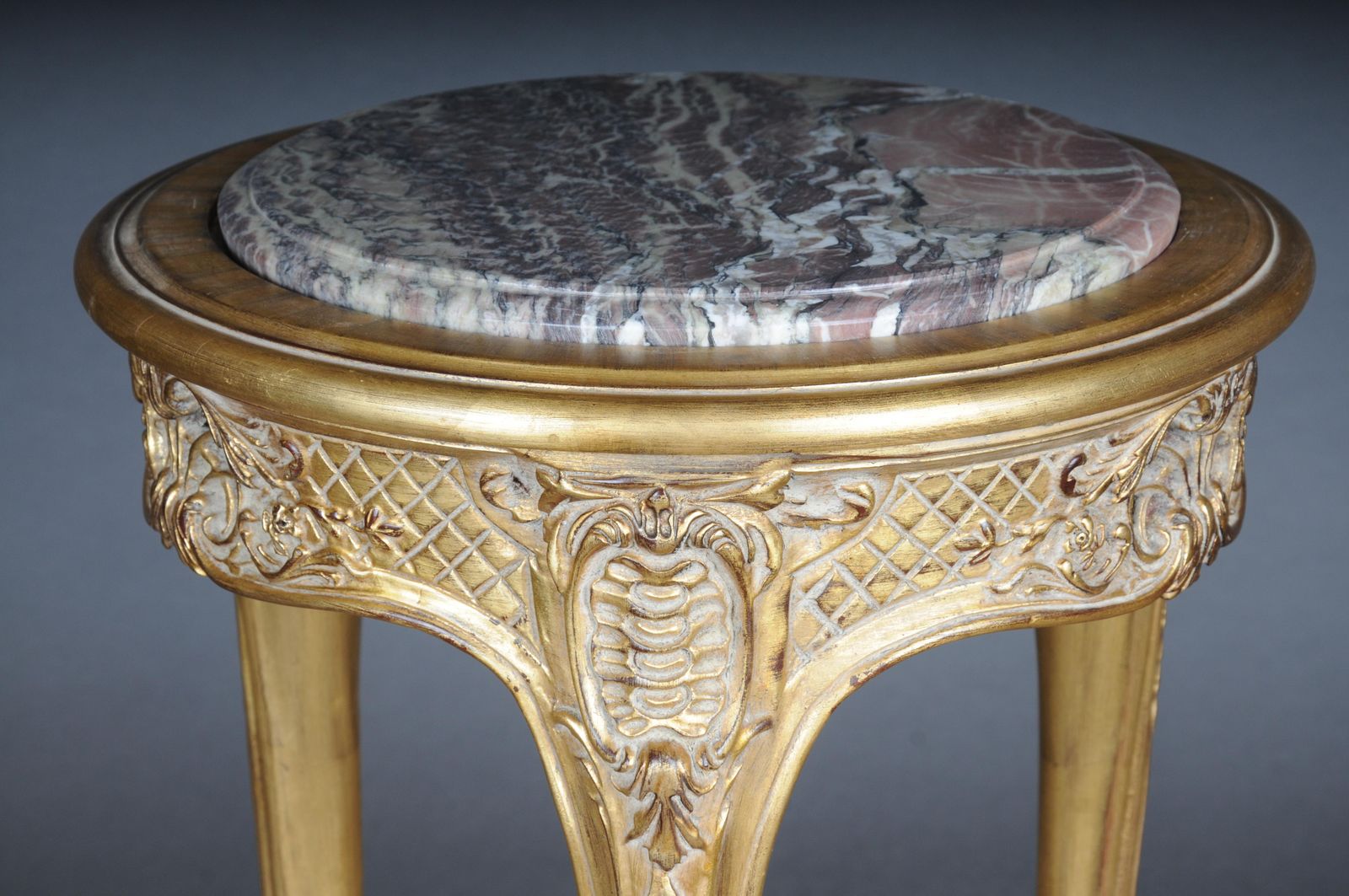 Finely Carved Gold Side Table With Marble Top, Louis XV photo buy