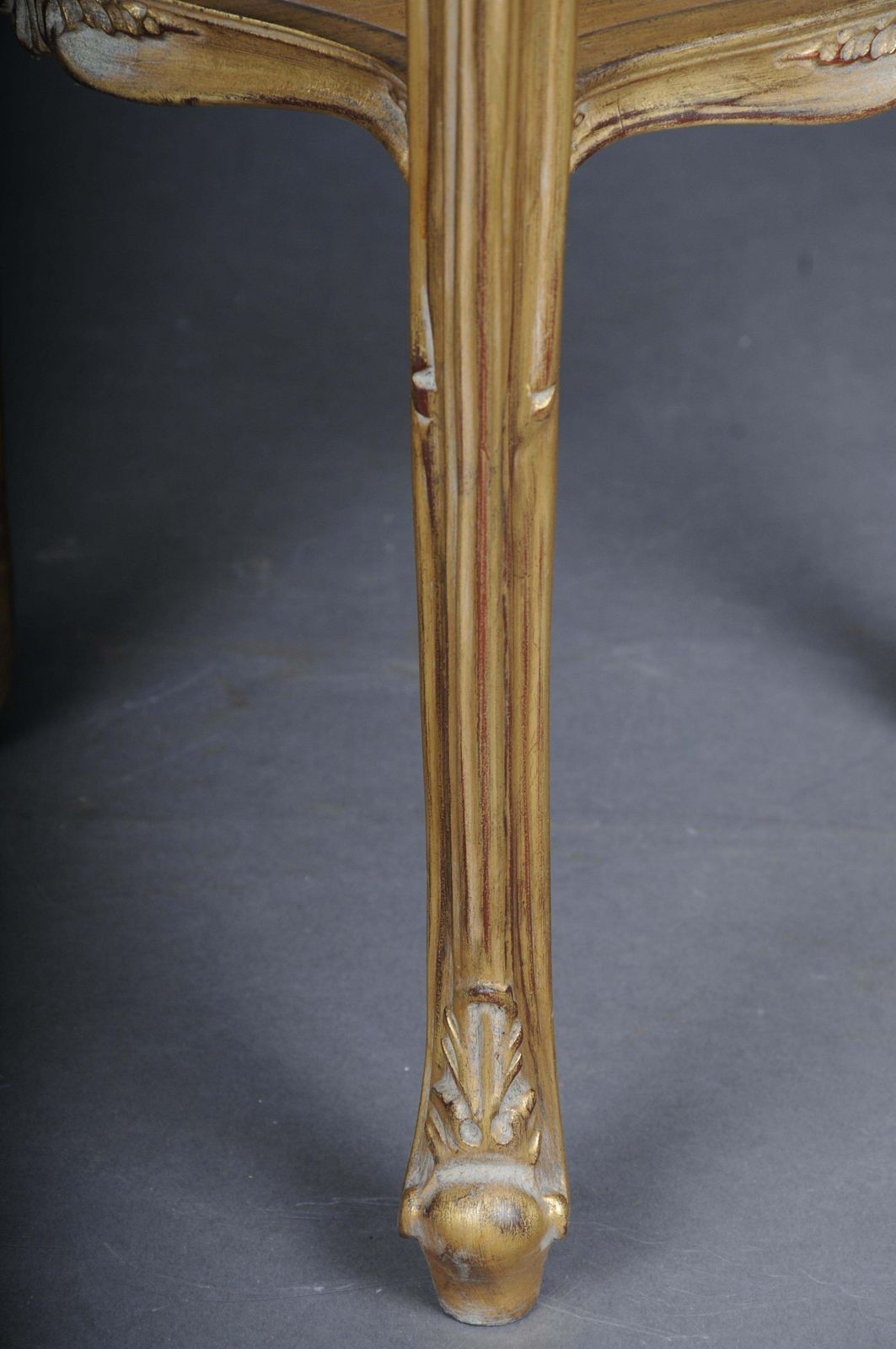 photo for sale Finely Carved Gold Side Table With Marble Top, Louis XV
