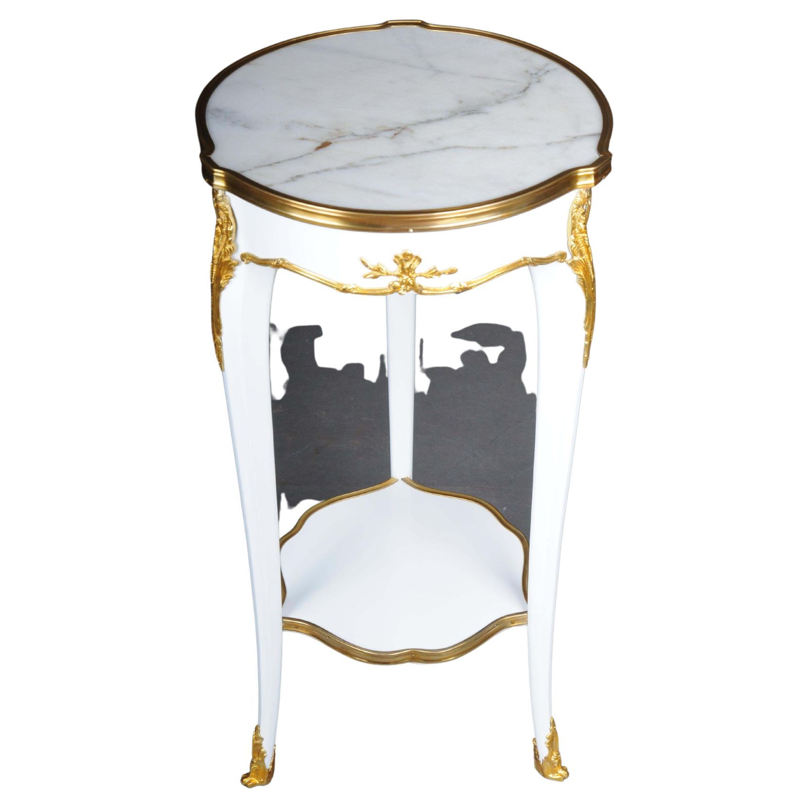 20th Century French Salon Side Table In Louis XV After F. Linke, White photo furniture