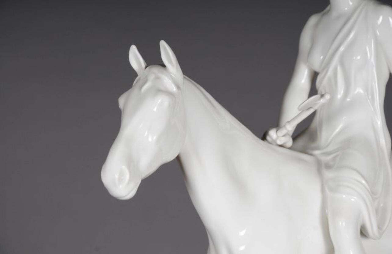 20th Century Big Kpm Berlin  Louis Tuaillon  Sculpture Figure Amazoness On Horse photo buy
