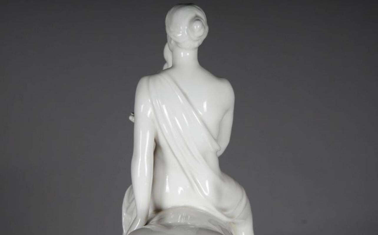 Art 20th Century Big Kpm Berlin  Louis Tuaillon  Sculpture Figure Amazoness On Horse photo