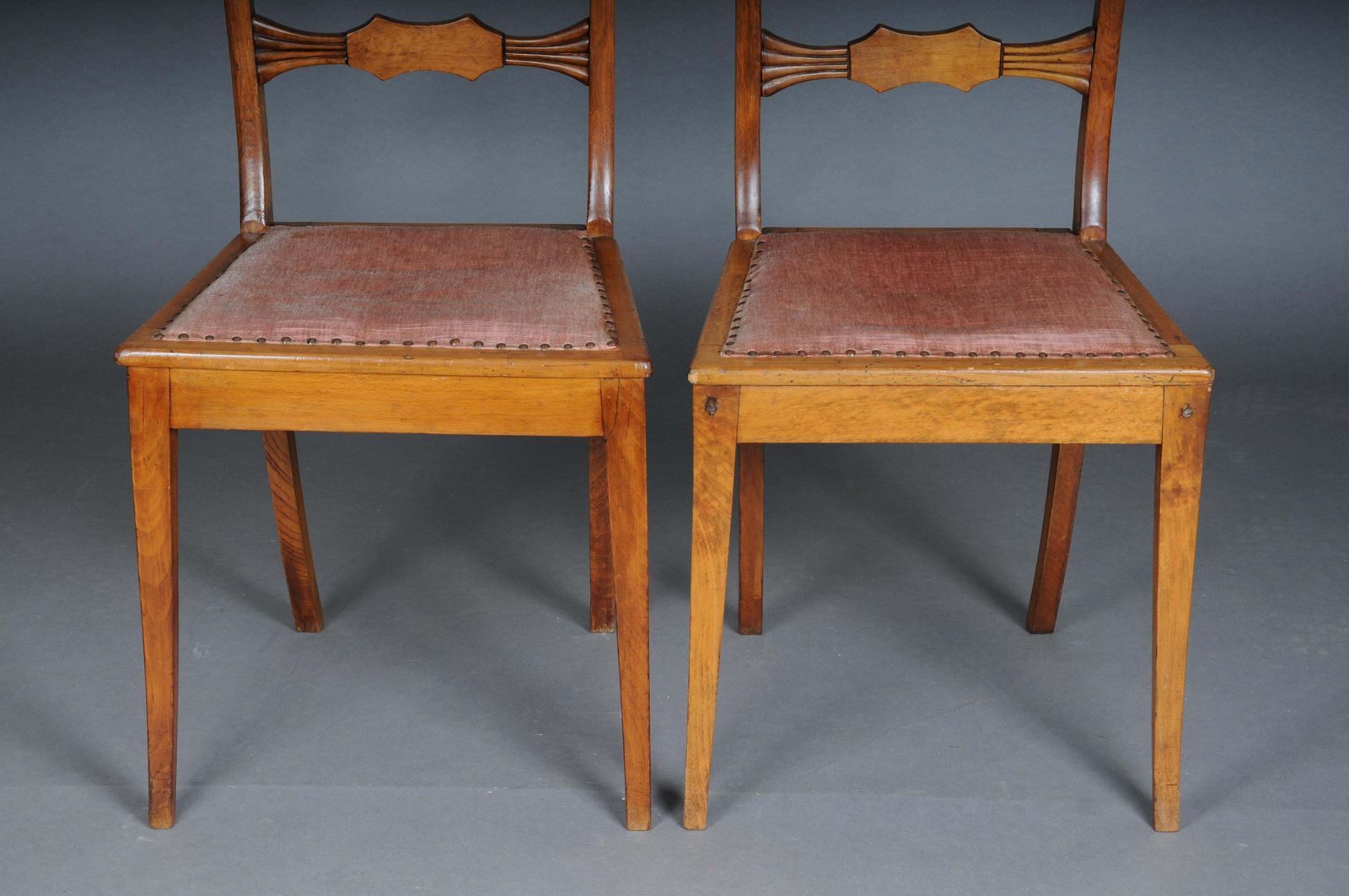 Pair (2) Antique Biedermeier Chairs Circa 1840, Birch photo vinterior