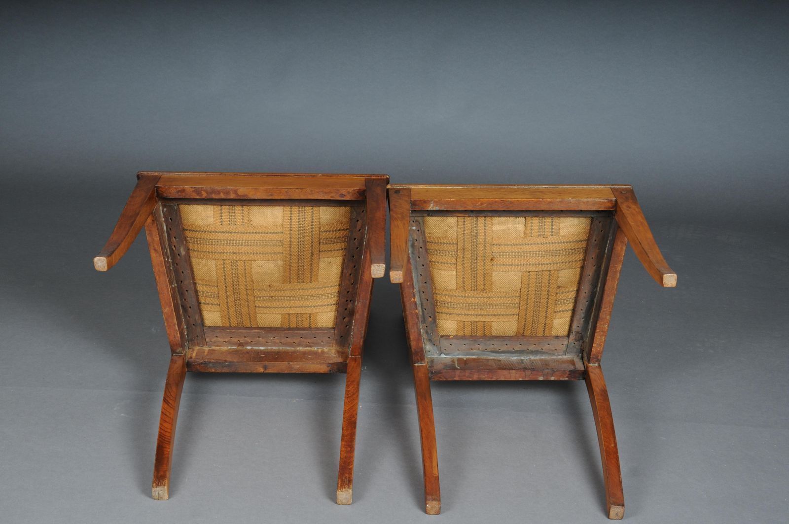 Furniture Pair (2) Antique Biedermeier Chairs Circa 1840, Birch photo