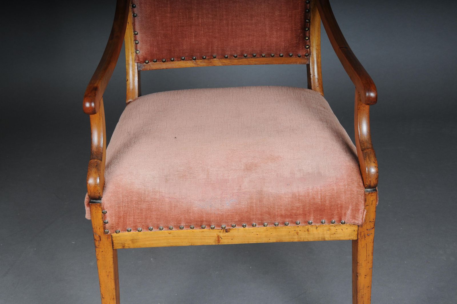 Antique Biedermeier Armchair From Around 1840, Birch photo vintage