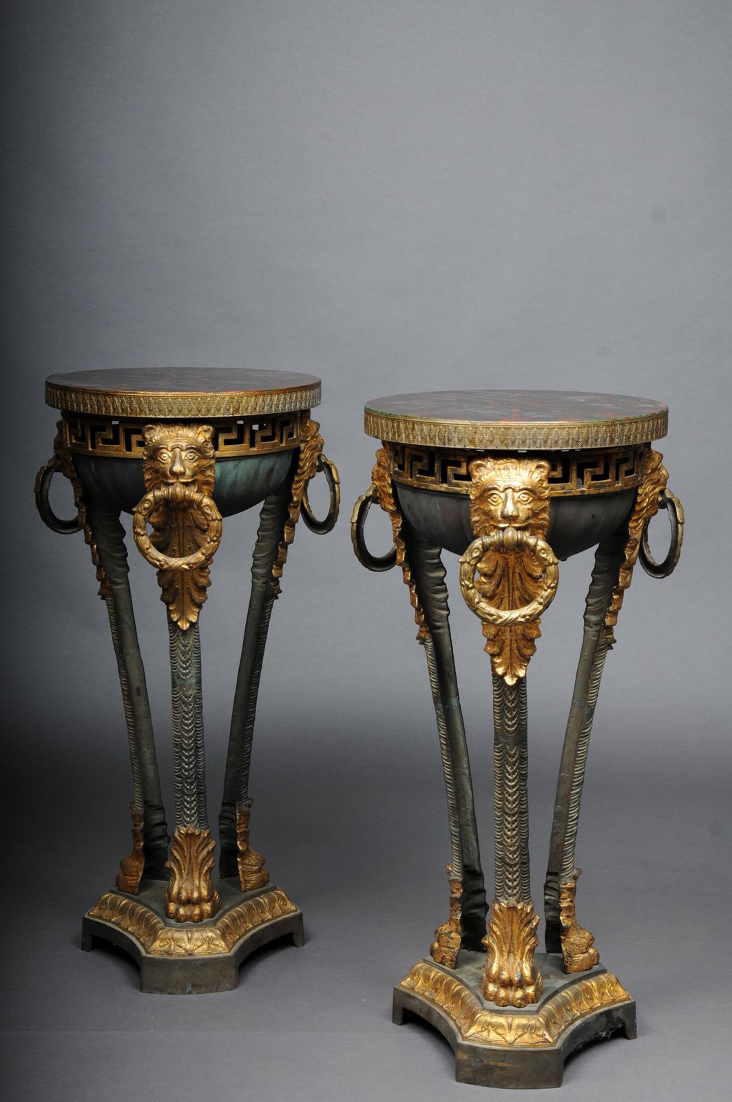 Pair (2) Antique Gueridons/Floral Columns In Athens, France, 19th Century photo for sale