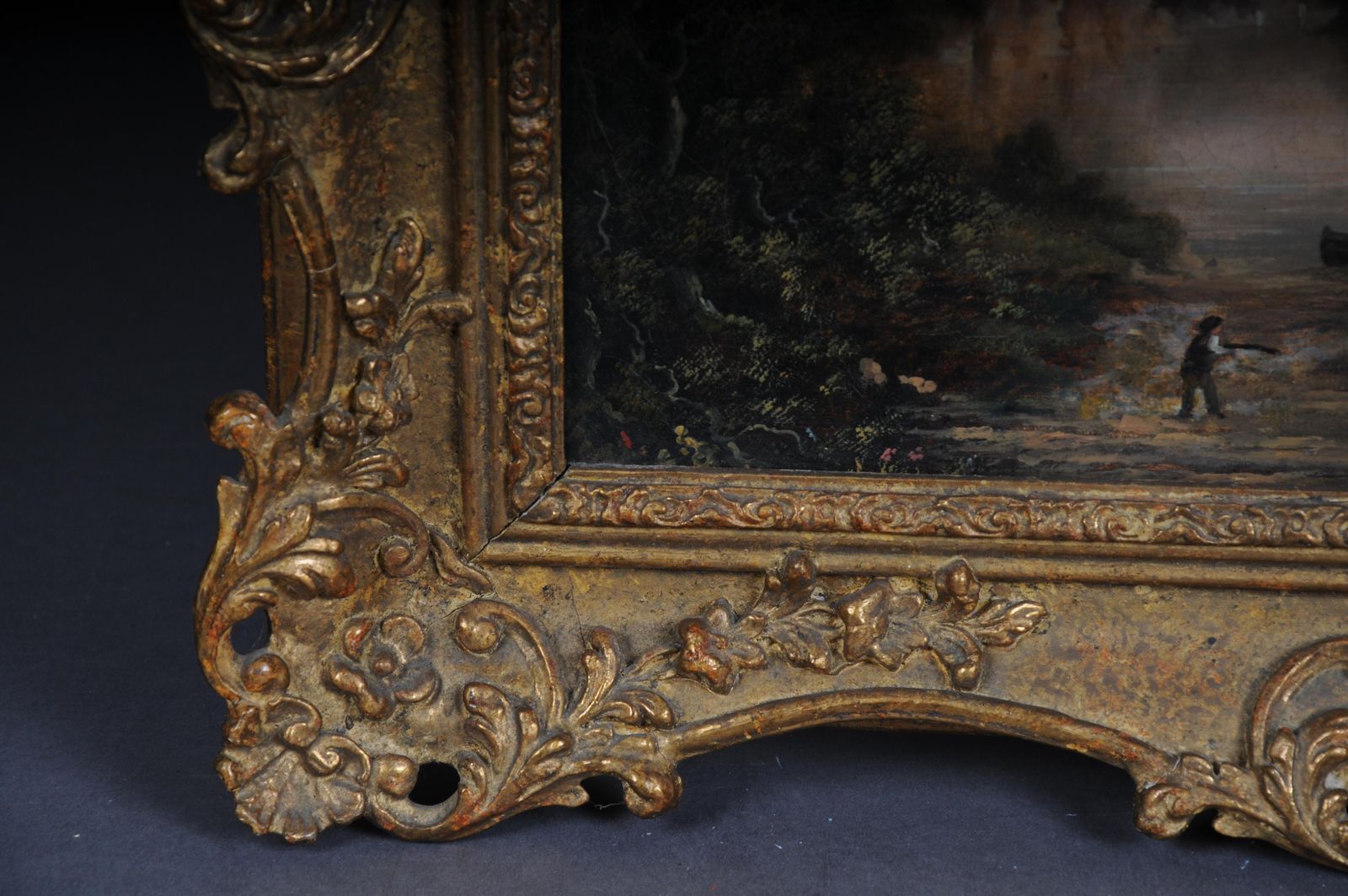 Antique Oil Painting Romance Landscape Painting. 19th Century photo 2565.0