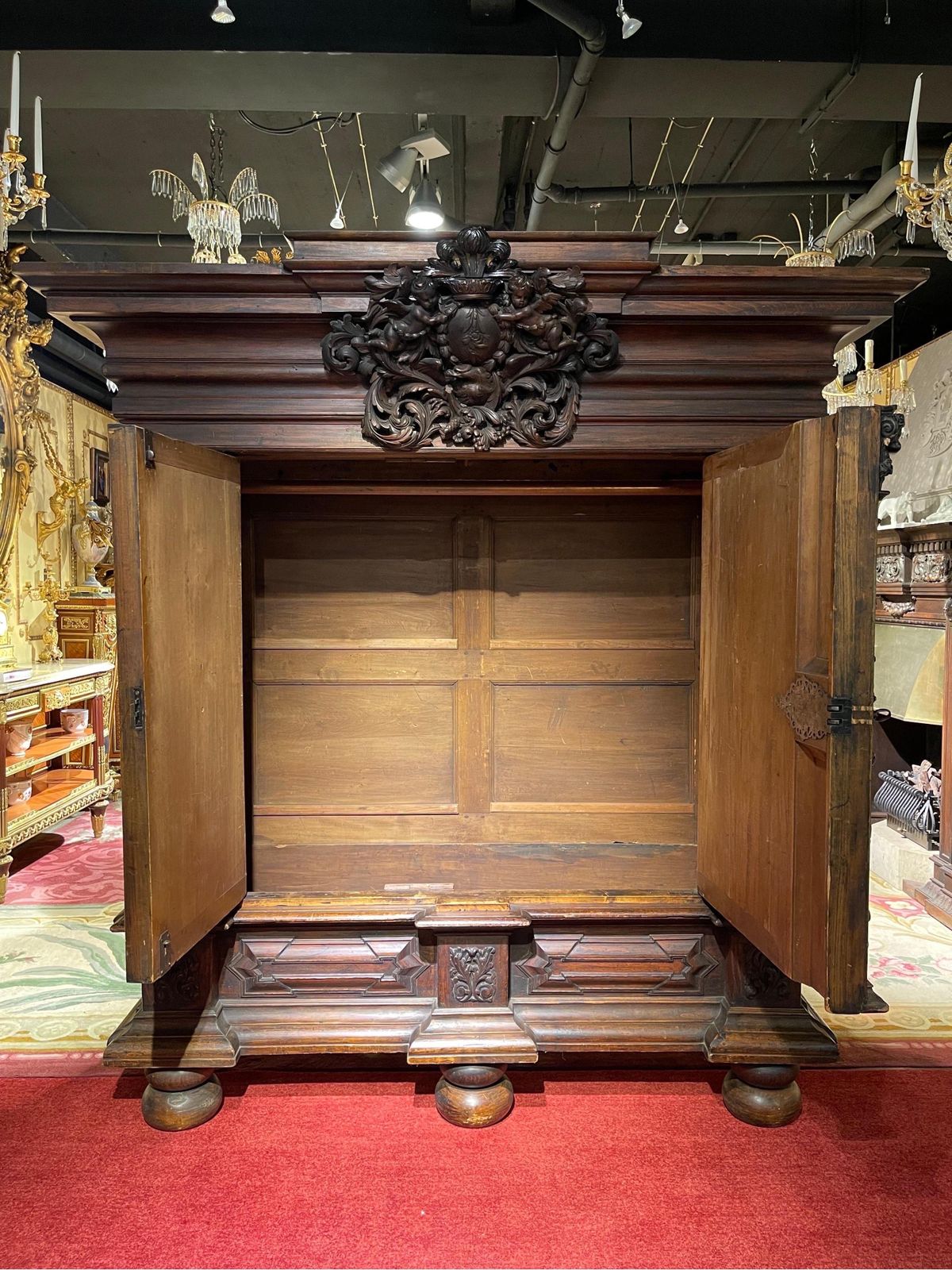 Furniture Monumental Baroque Cabinet, Oak, Around 1720, North German photo