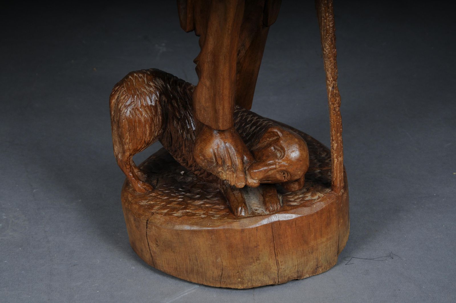761.0 20th Century Wooden Sculpture Ranger With Child Lime Wood, South German photo