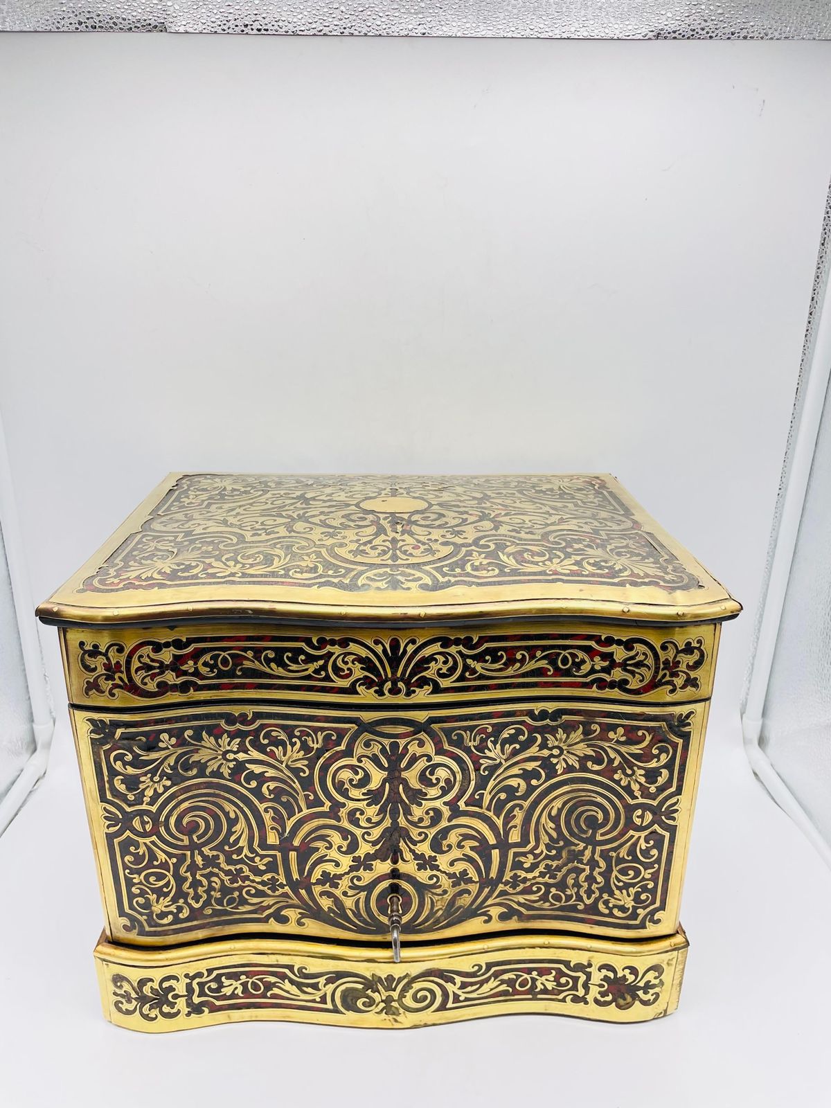 Impressive Boulle Napoleonic Tantalus Liquor Cabinet, 19th Century photo furniture