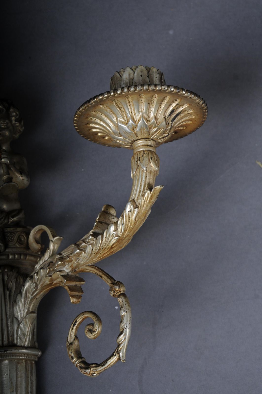Beautiful Antique Bronze Candle Sconce From Around 1880, France photo vintage