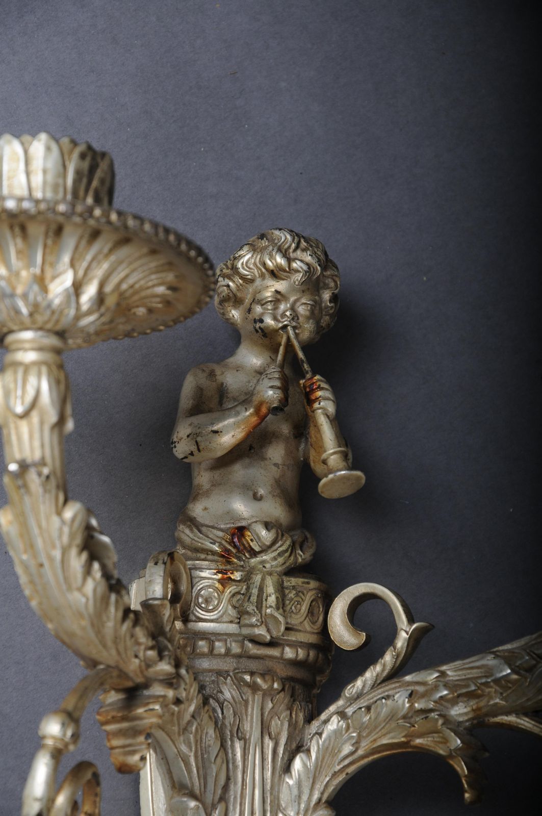 photo furniture Beautiful Antique Bronze Candle Sconce From Around 1880, France