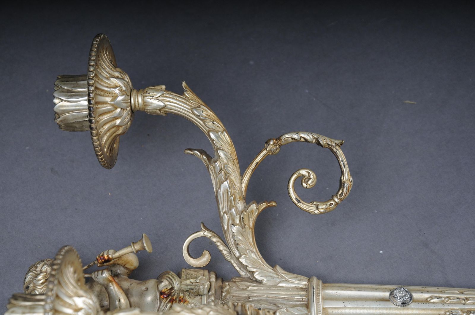 584.0 Beautiful Antique Bronze Candle Sconce From Around 1880, France photo