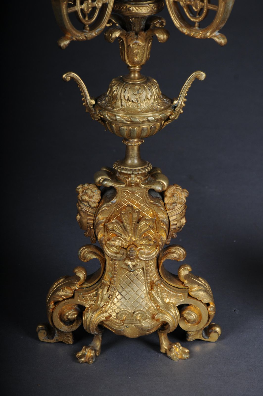 Pair (2) French Historicism Candlesticks, Gilded Bronze Circa 1880 photo for sale
