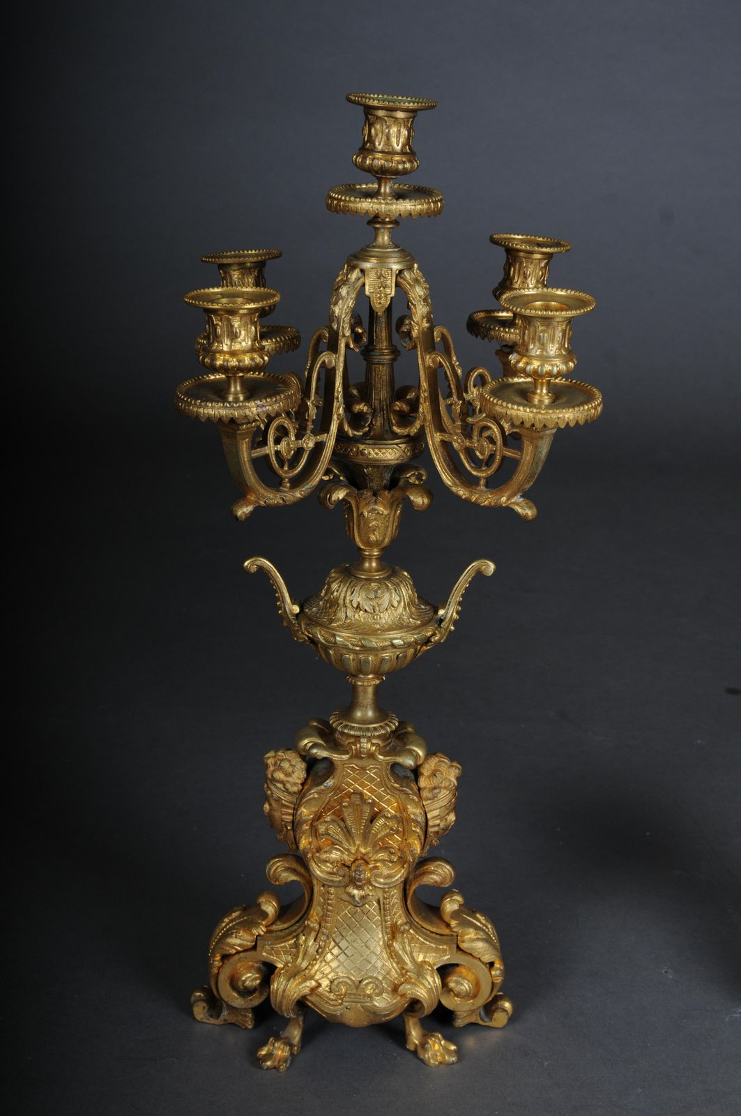 Pair (2) French Historicism Candlesticks, Gilded Bronze Circa 1880 photo vinterior