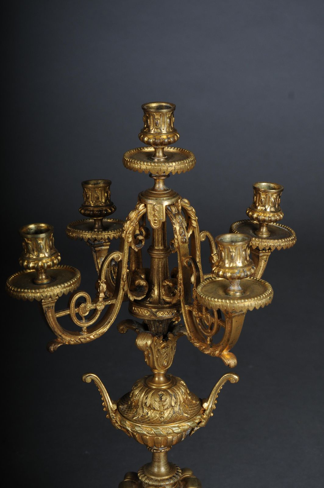 photo furniture Pair (2) French Historicism Candlesticks, Gilded Bronze Circa 1880